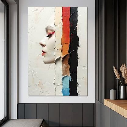 Painted Visage Fragmented Canvas Wall Art