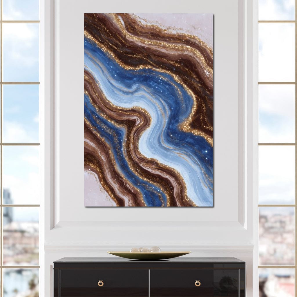 Golden River Geode Swirl Canvas Wall Art