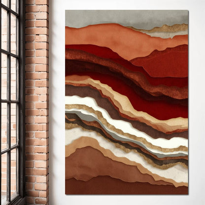 Desert Strata Gold Ridges Canvas Wall Art