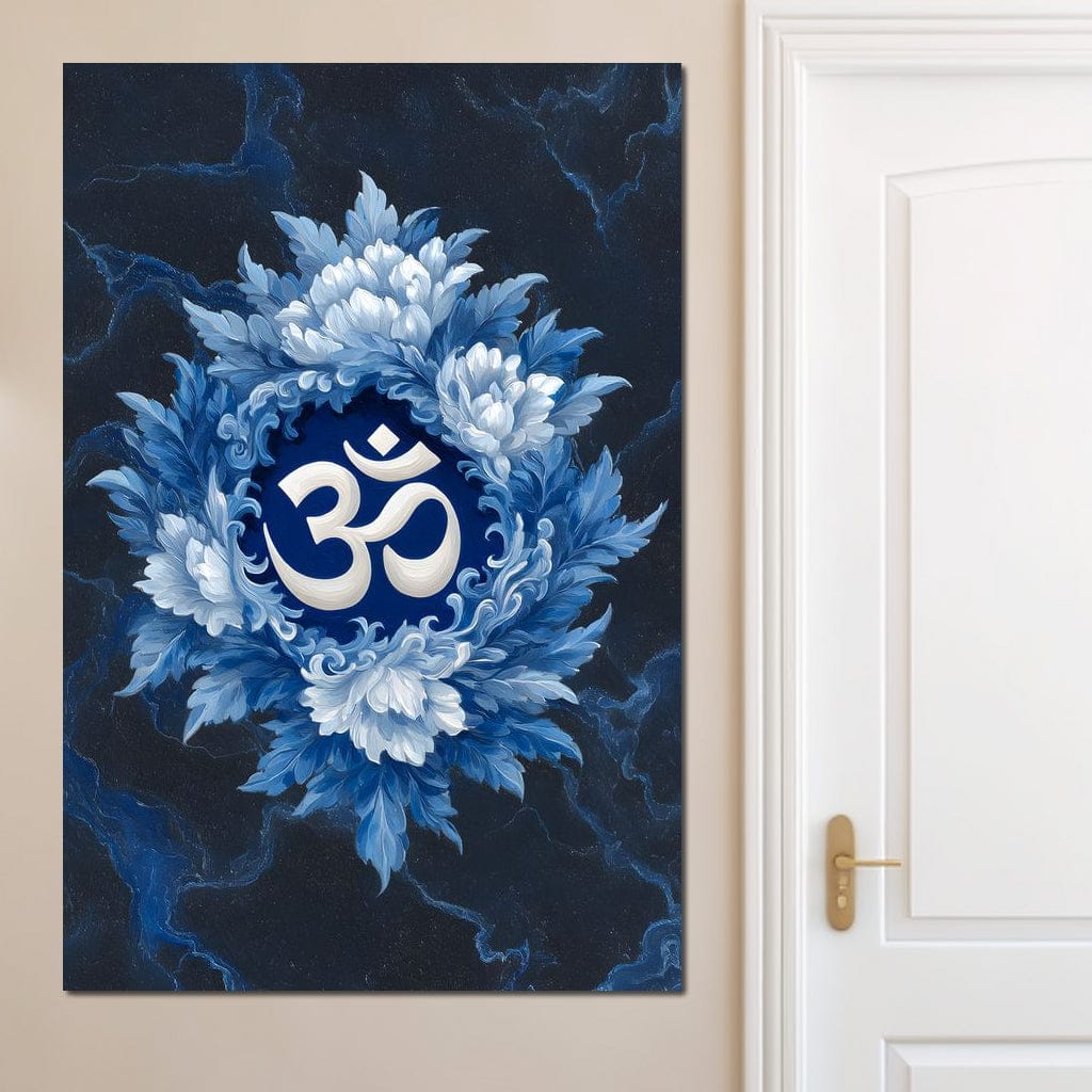 Om Lotus Blossom Meditation Mark Canvas Wall Art