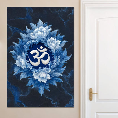 Om Lotus Blossom Meditation Mark Canvas Wall Art