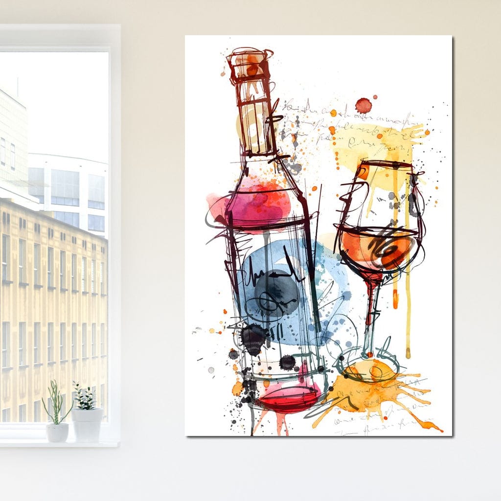 Red Wine Splash Canvas Wall Art