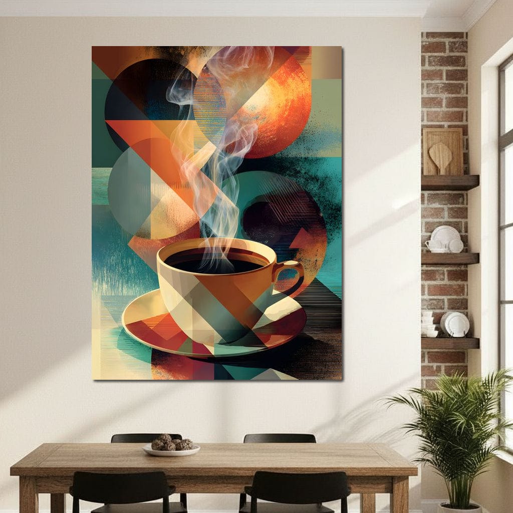 Geometric Morning Steam Ritual Canvas Wall Art