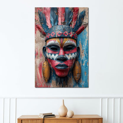 Tribal Echoes in Color Canvas Wall Art