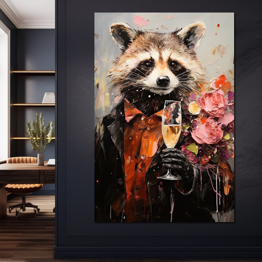 Raccoon's Toast Canvas Wall Art
