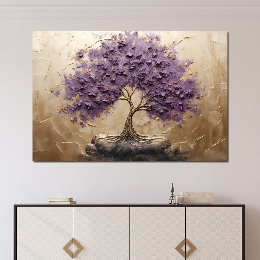 Golden Grove in Purple Hues Canvas Wall Art
