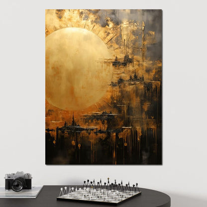 Golden Sun Atmosphere Canvas Wall Art