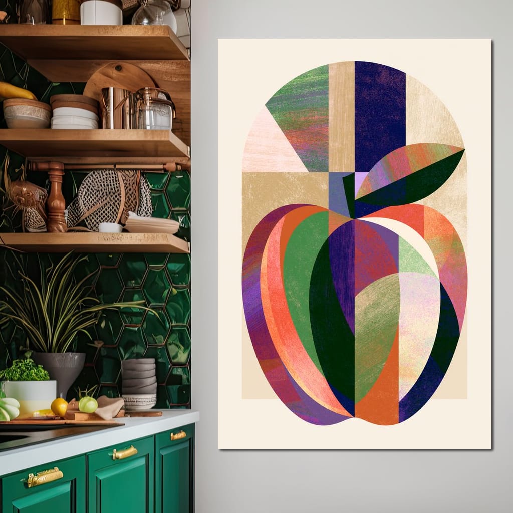 Geometric Harvest Of Orchard Geometry Canvas Wall Art