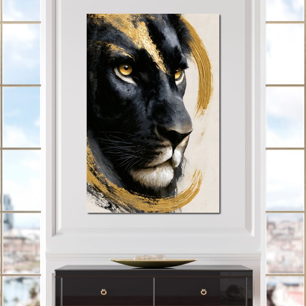 Gilded Monarch of the Shadow Realm Canvas Wall Art