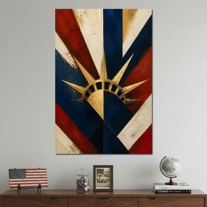 Gilded Freedom Radiating Light Canvas Wall Art