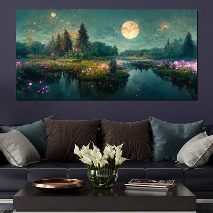 Glittering Lake Canvas Wall Art