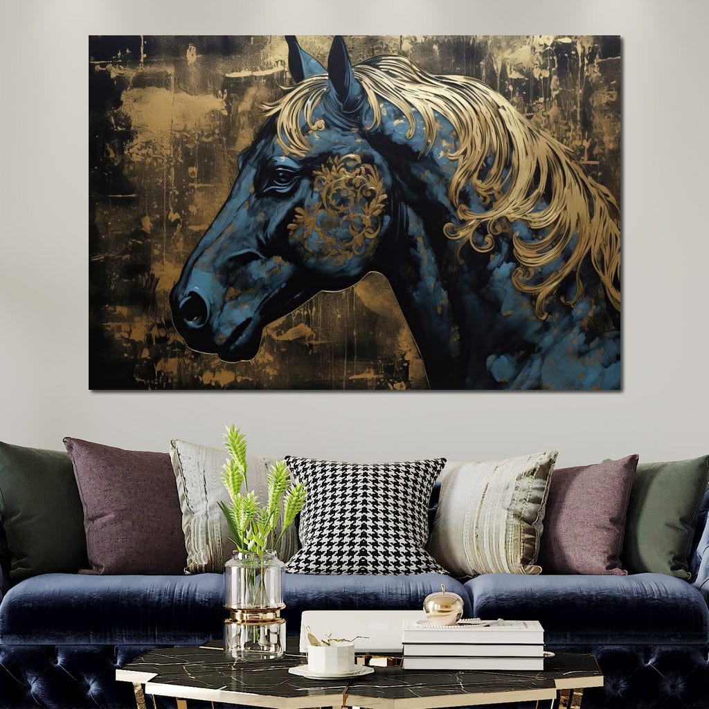 Gilded Royal Horse Canvas Wall Art