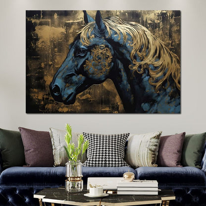 Gilded Royal Horse Canvas Wall Art