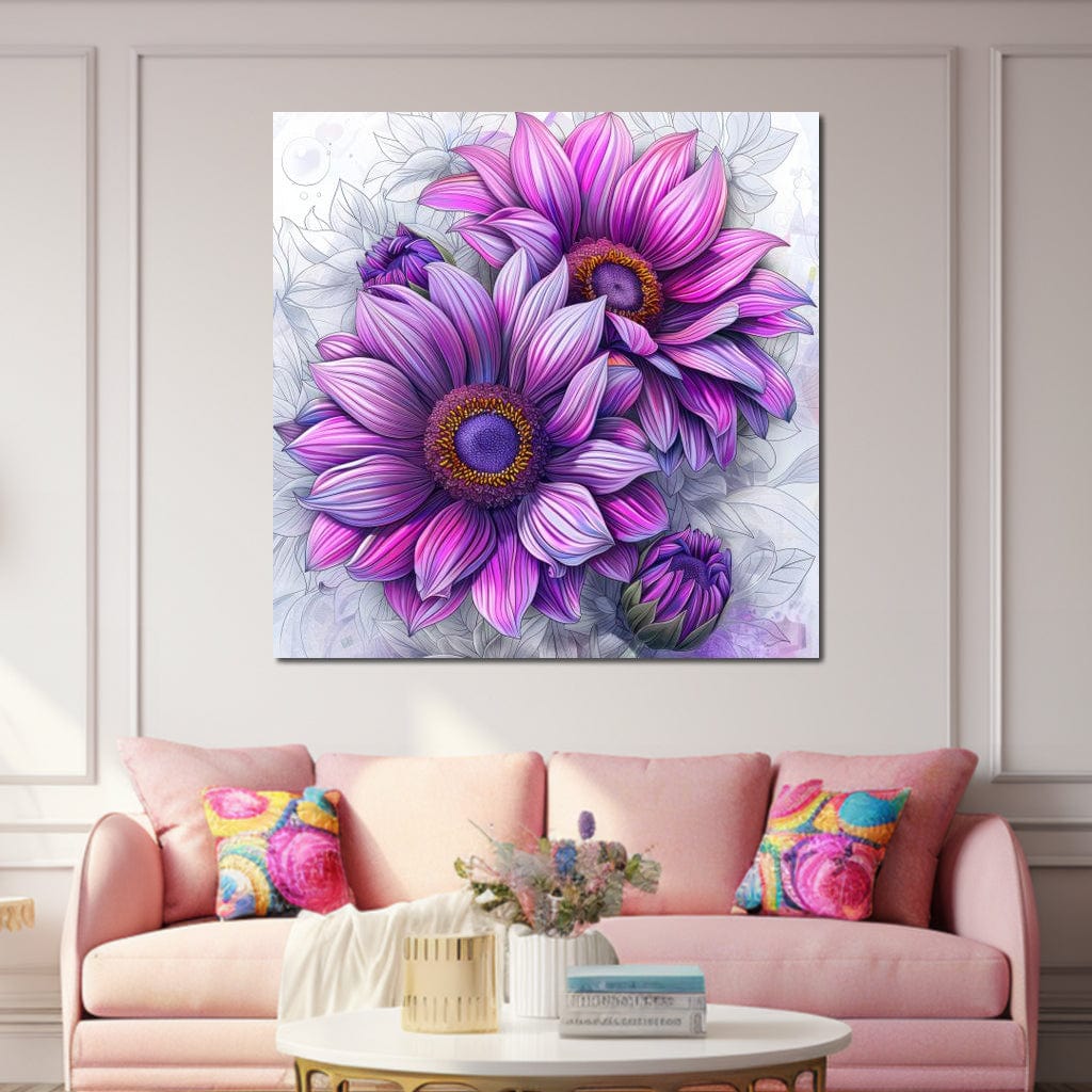 Purple Petal Parade Canvas Wall Art
