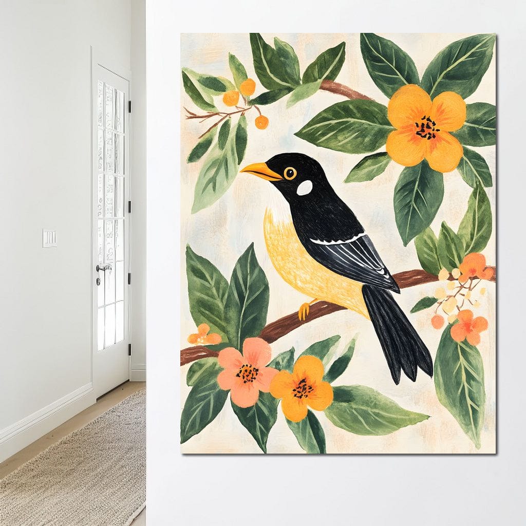 Birdsong Among Blossoms Canvas Wall Art