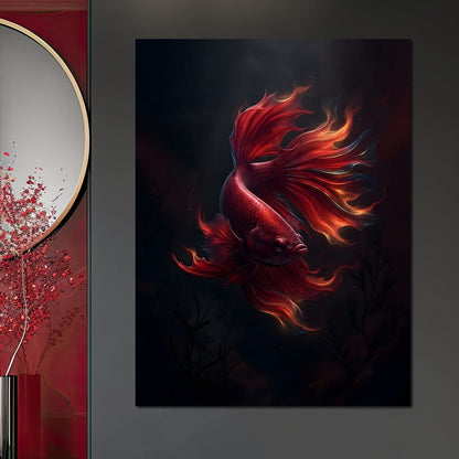 Red Fish Splendor Canvas Wall Art
