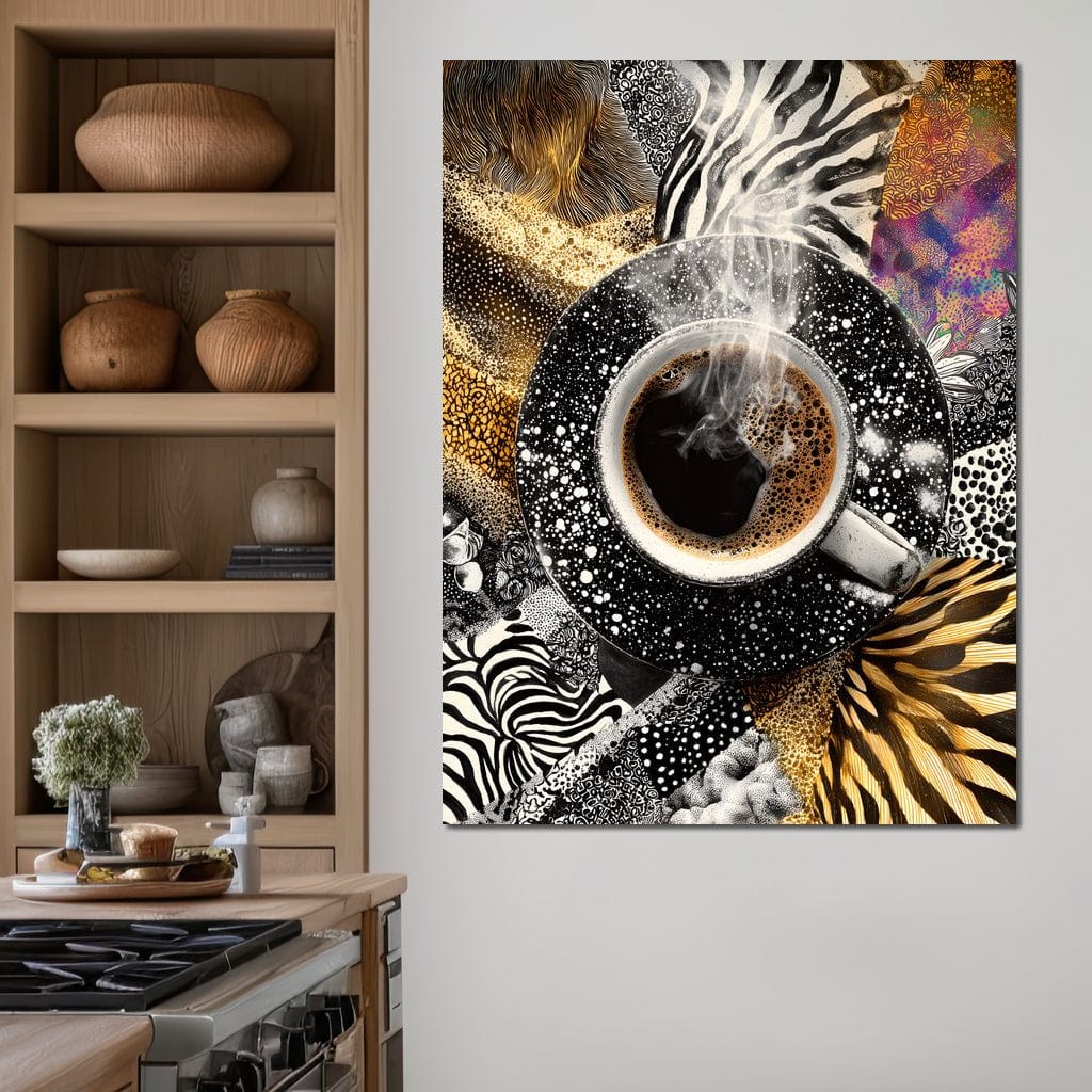 Cosmic Coffee Safari Dream Canvas Wall Art