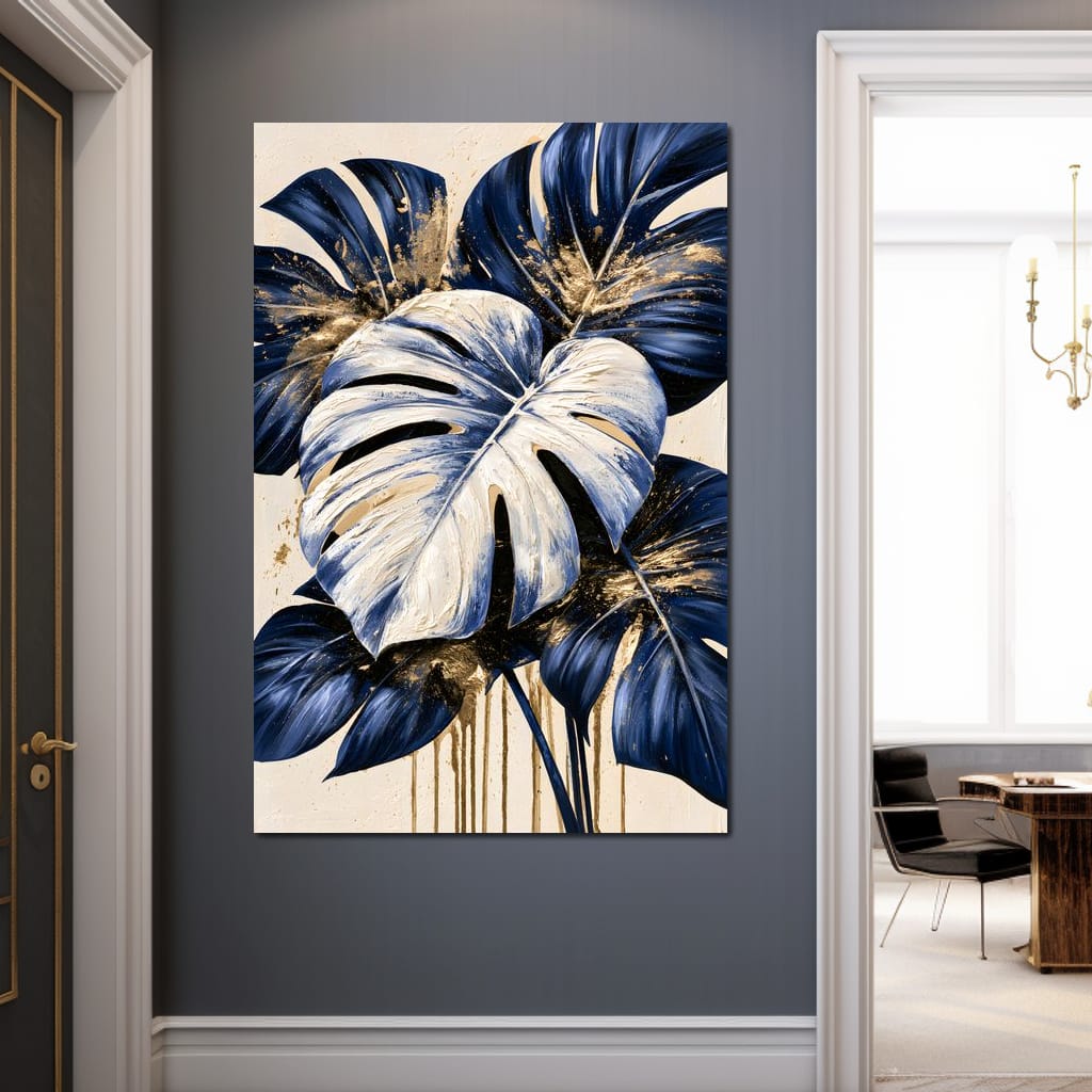 Gilded Foliage Under Midnight Shadows Canvas Wall Art