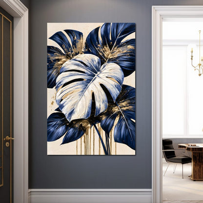 Gilded Foliage Under Midnight Shadows Canvas Wall Art