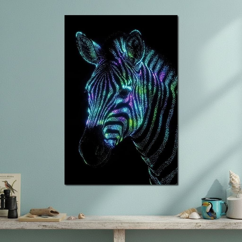 Cosmic Zebra Canvas Wall Art
