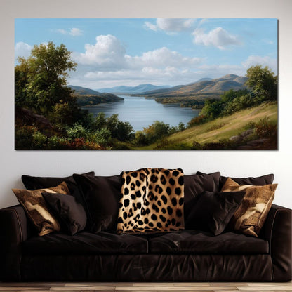 Lakeside Valley Vista Sky Canvas Wall Art