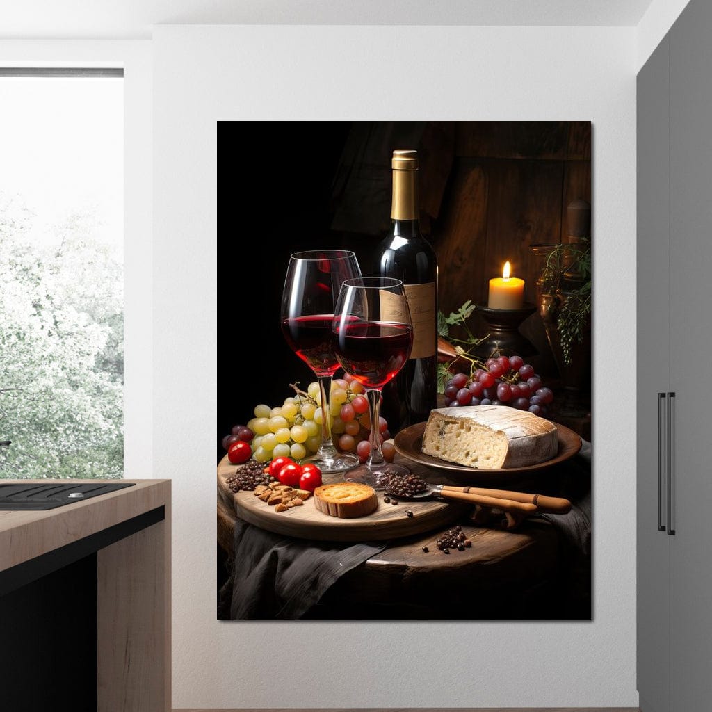Wine Cheese Banquet Canvas Wall Art