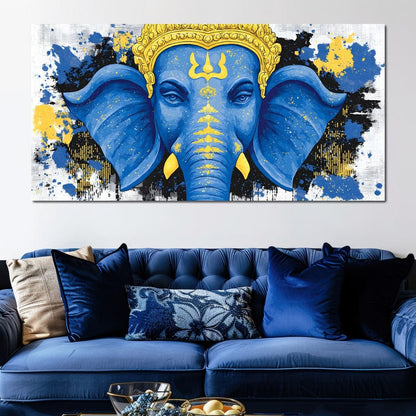 Ganesha Golden Majestic Tranquility Canvas Wall Art