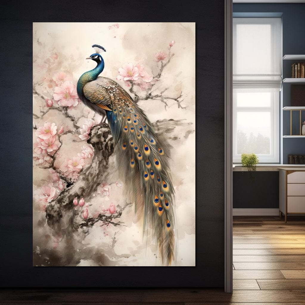 Longtailed Peacock Canvas Wall Art