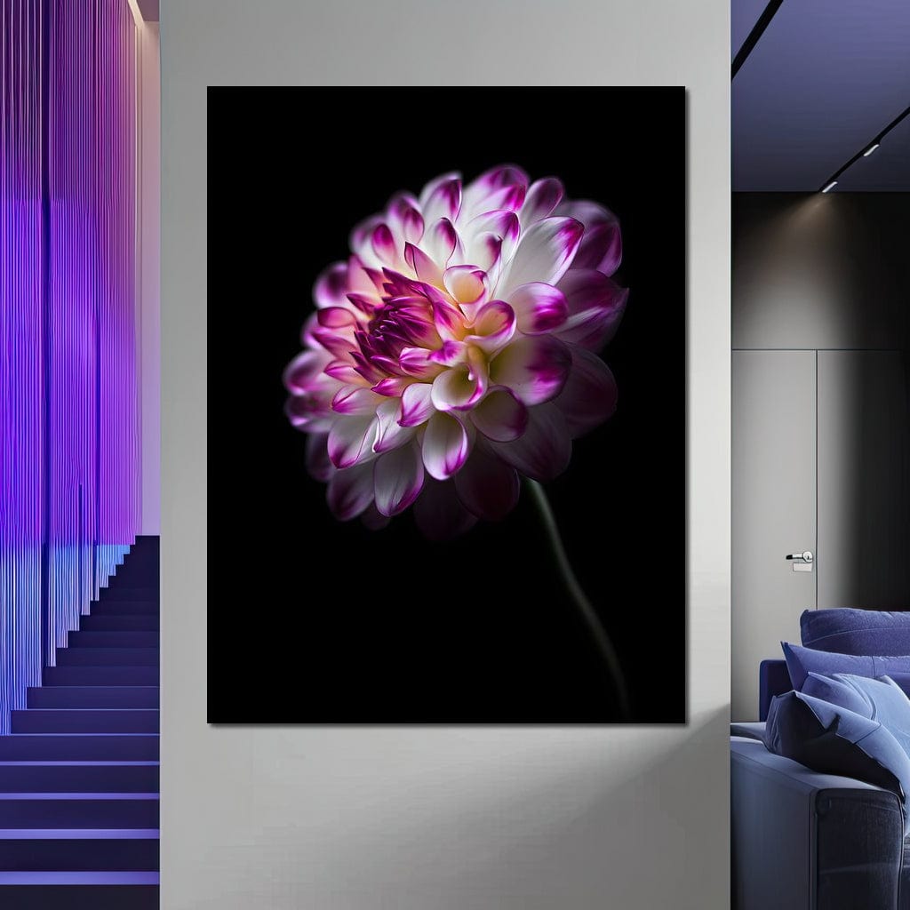 Radiant Orchid Dahlia Nocturne Canvas Wall Art