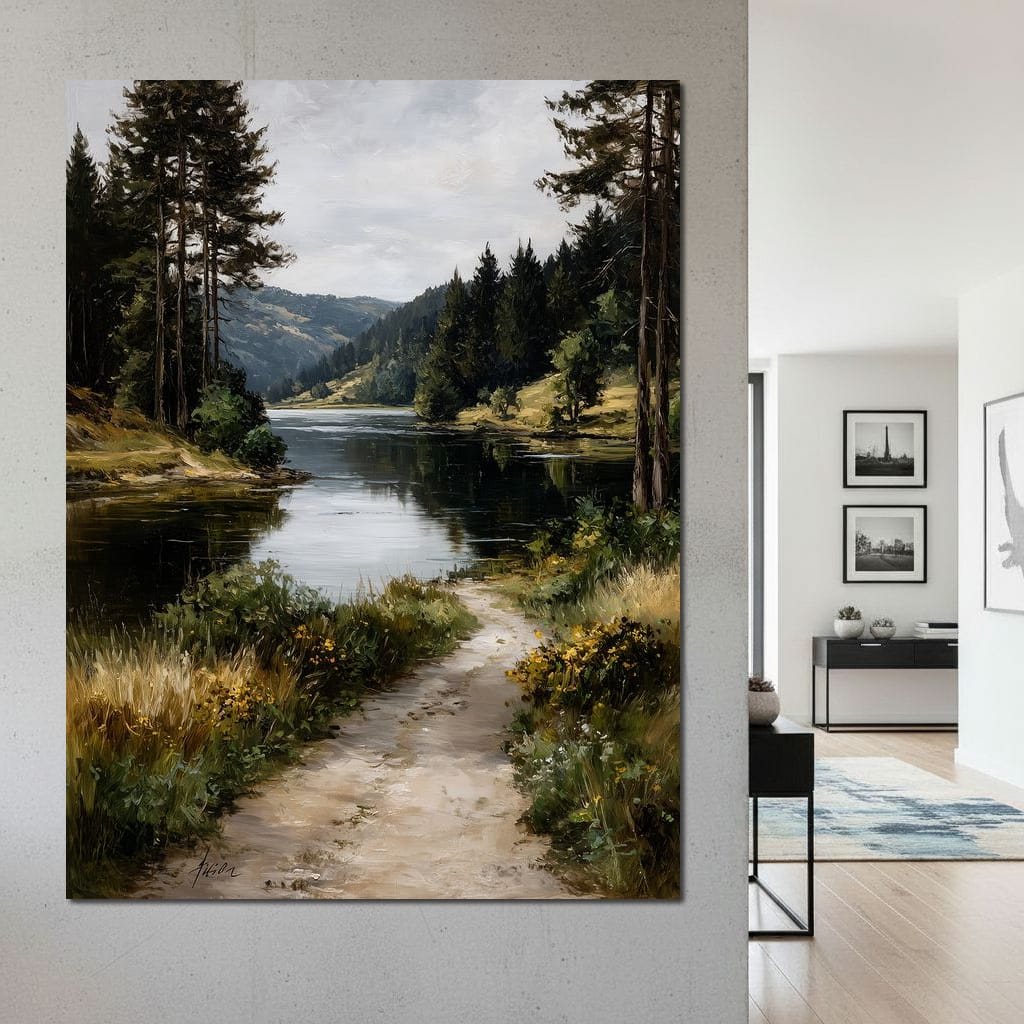Pine Valley River Pathway Canvas Wall Art