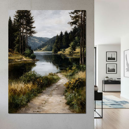 Pine Valley River Pathway Canvas Wall Art