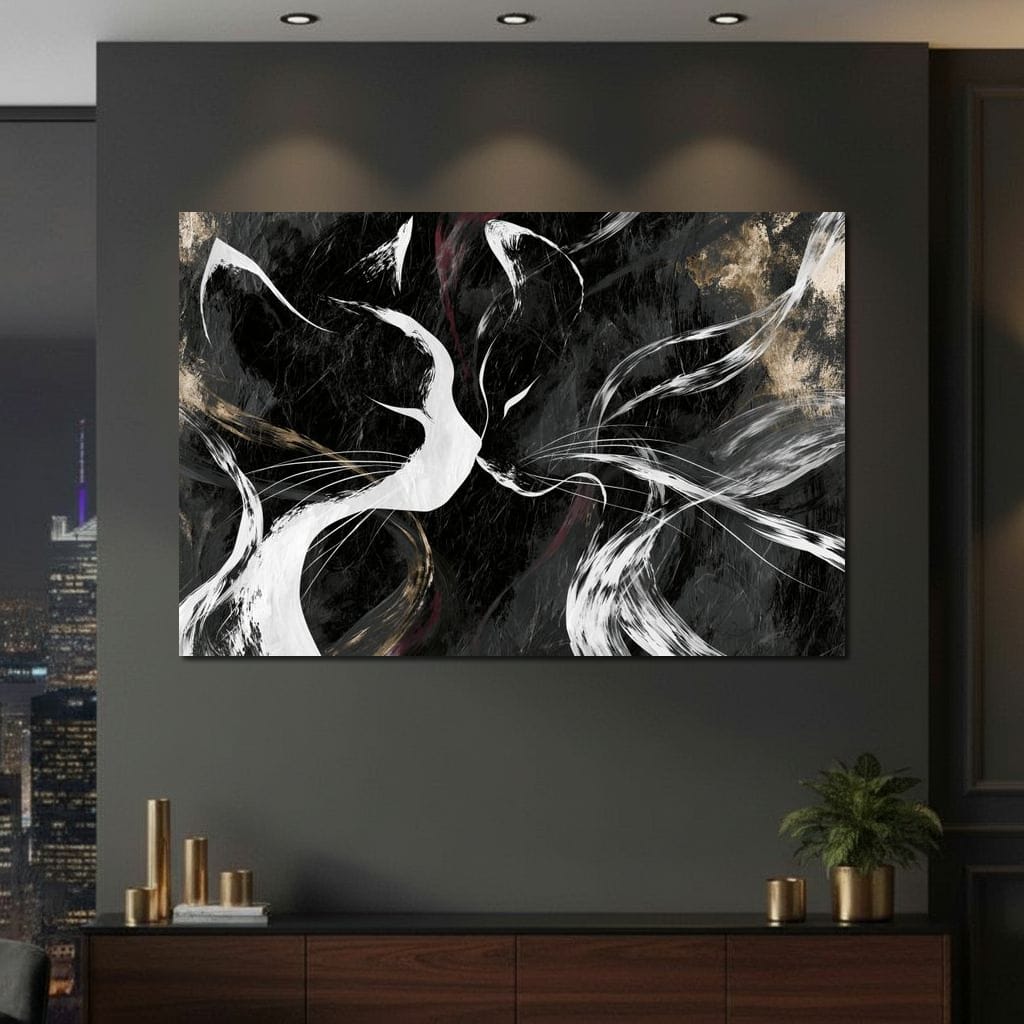 Gentle Souls Touching Their Cold Noses Canvas Wall Art