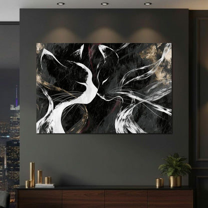 Gentle Souls Touching Their Cold Noses Canvas Wall Art