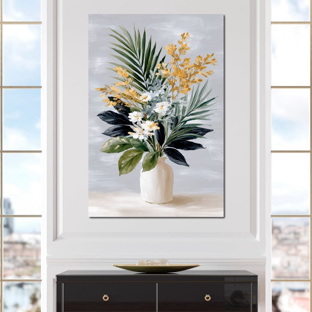 Golden Botanicals Still Life Canvas Wall Art