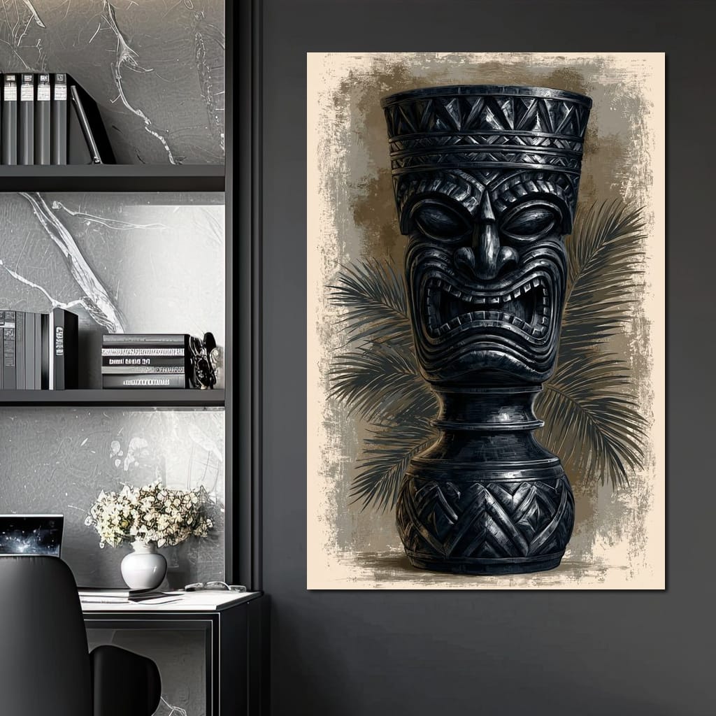 Ancient Totem Of The Island Spirit Canvas Wall Art