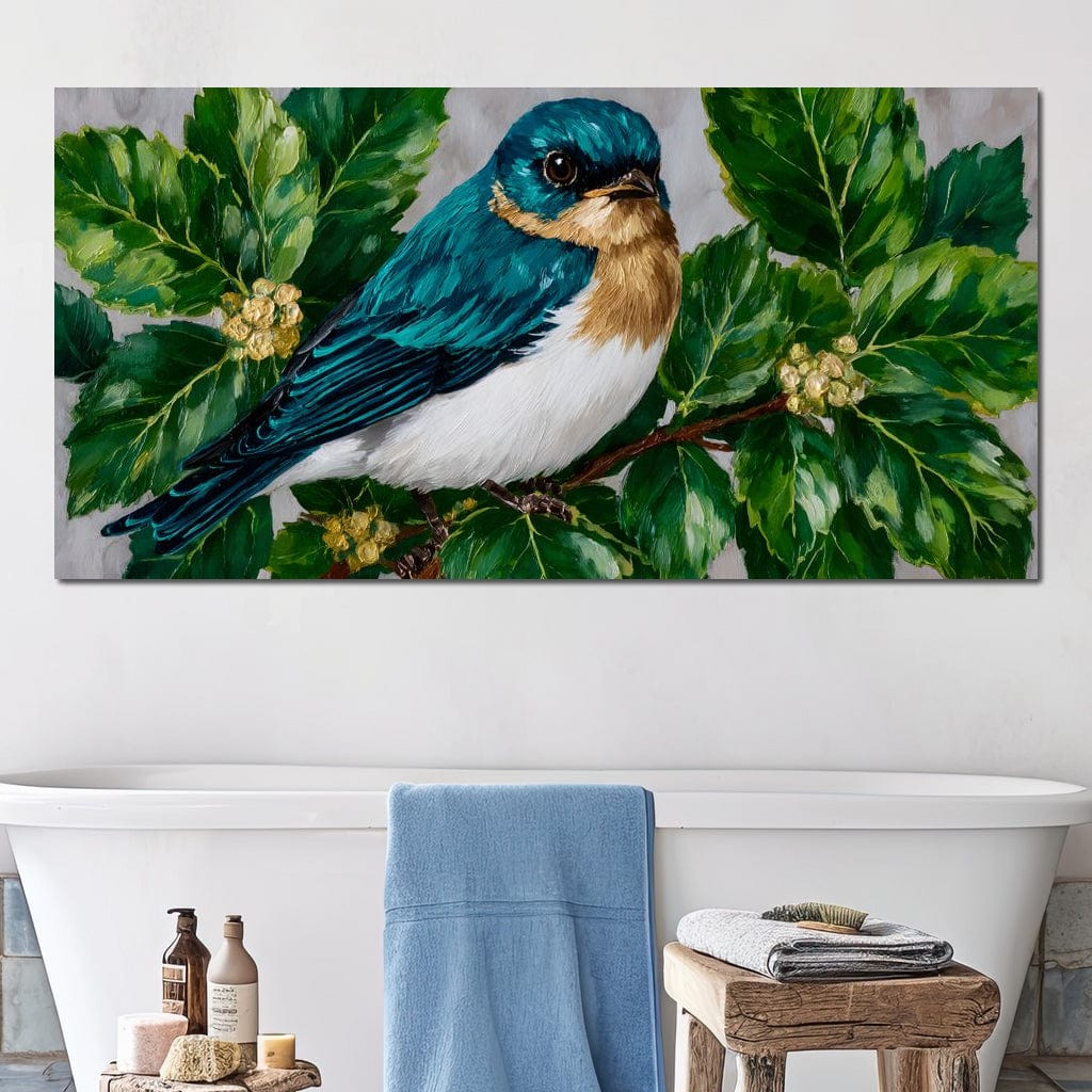 Emerald Wings Nature's Bird Canvas Wall Art