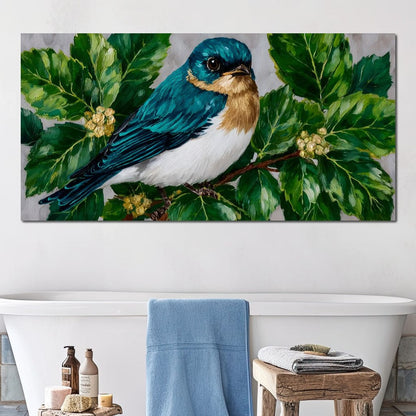 Emerald Wings Nature's Bird Canvas Wall Art