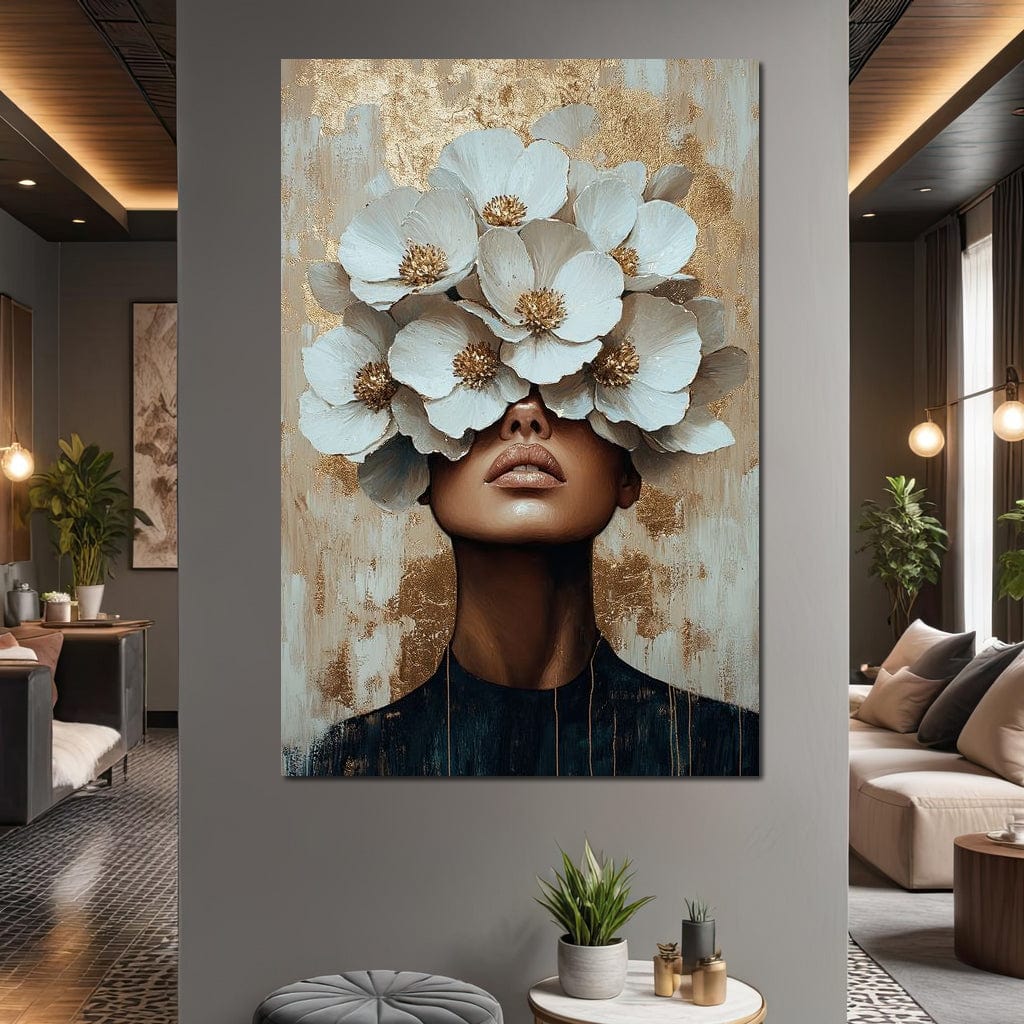 Golden Blossoms Enchantment Canvas Wall Art