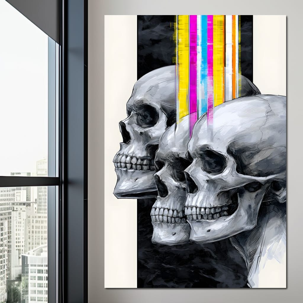 Trilogy of Modern Mortality Canvas Wall Art