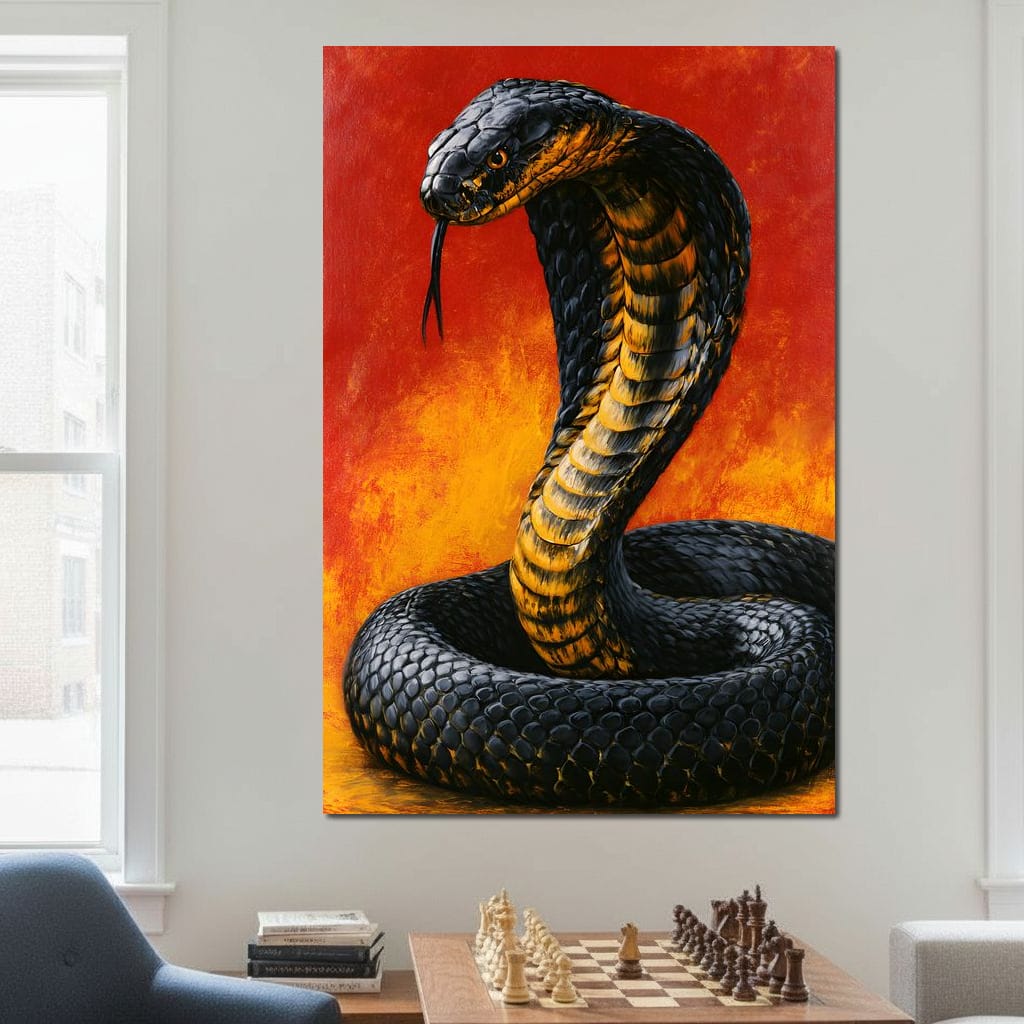 Airbrush Cobra Retro Style Canvas Wall Art