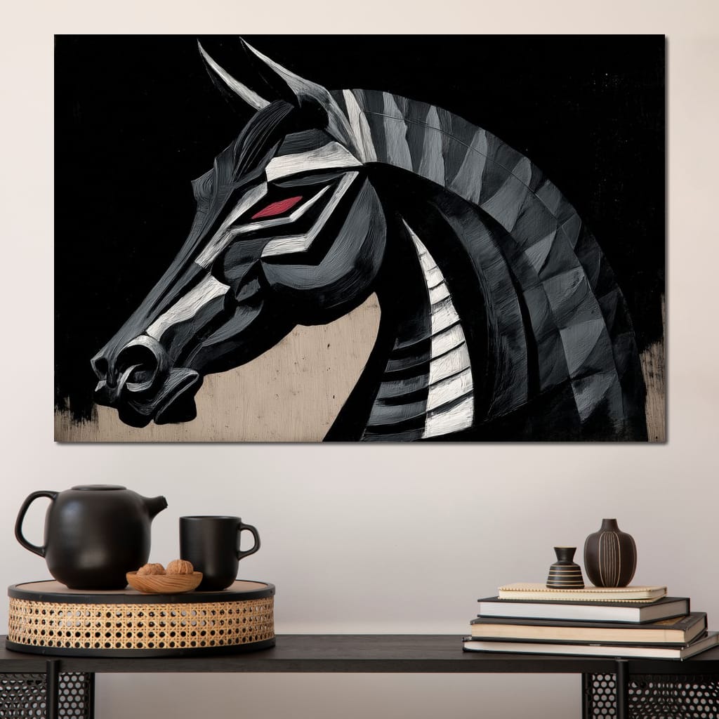 Iron Equine Spirit Descent Canvas Wall Art