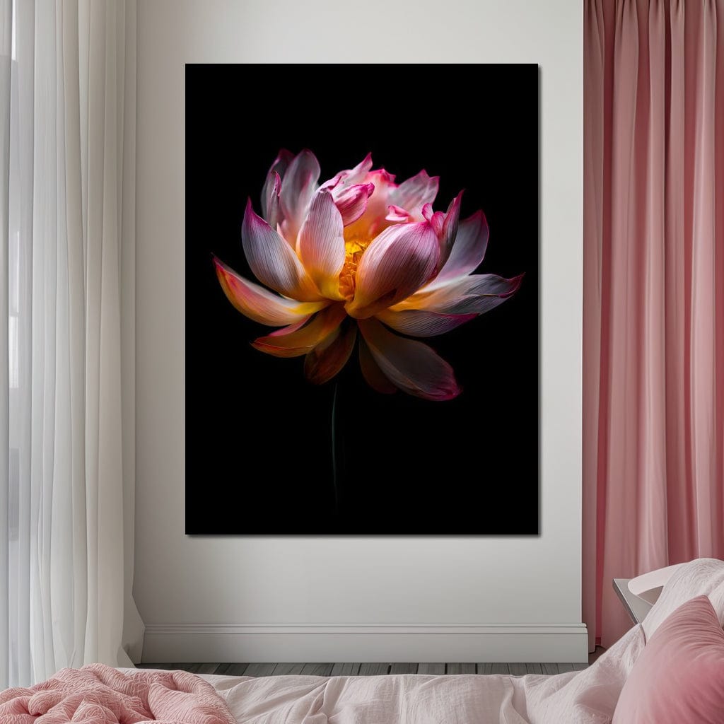 Luminous Lotus Radiant Petals Canvas Wall Art