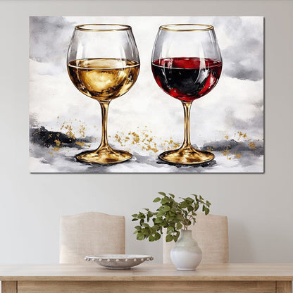 Red & White Wine Canvas Wall Art