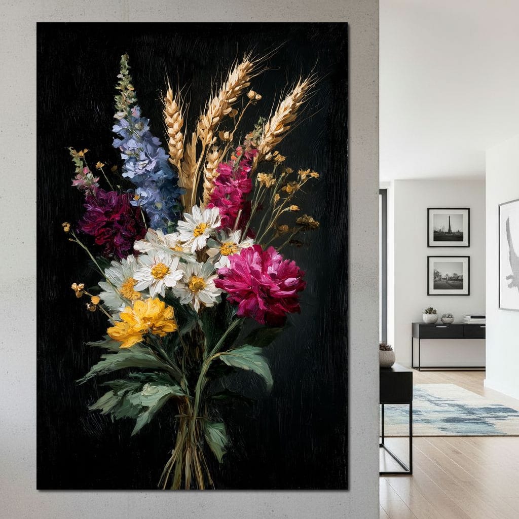 Wildflower Spring Bouquet Canvas Wall Art
