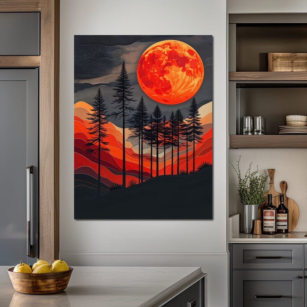 Blood Moon Forest Canvas Wall Art