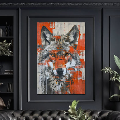Urban Grey Wolf Canvas Wall Art