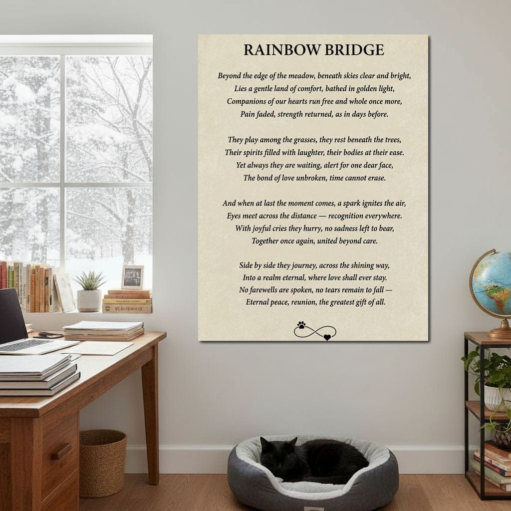 Rainbow Bridge Poem Canvas Wall Art