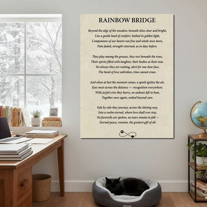 Rainbow Bridge Poem Canvas Wall Art