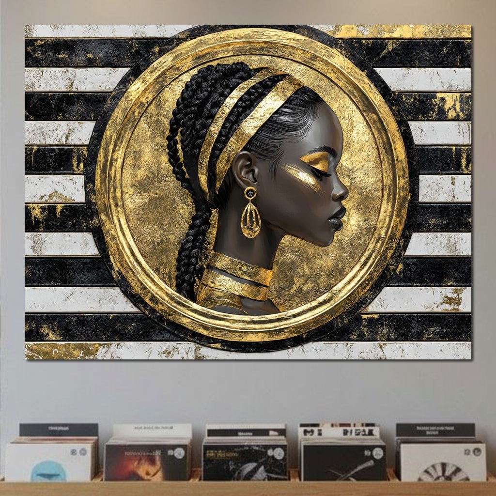 Golden Regal Afro Majesty Canvas Wall Art