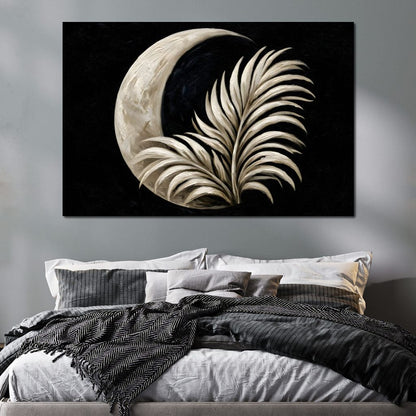 Crescent Shadow Over The Fallen Frond Canvas Wall Art